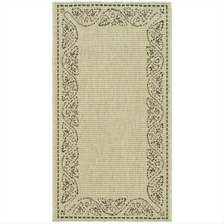 Safavieh 2 Ft. X 3 Ft. - 7 In. Accent- Indoor - Outdoor Courtyard Sand And Black Machine Made Rug CY1677-3901-2